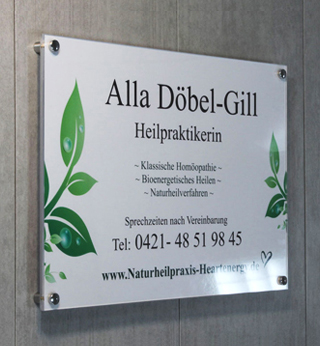 Schild weies PLEXIGLAS®